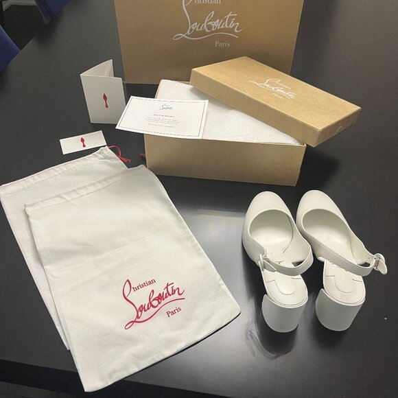 Christian Louboutin Shoes - New Christian Louboutin Size 9 Slingback White Summer Shoes - Never Worn